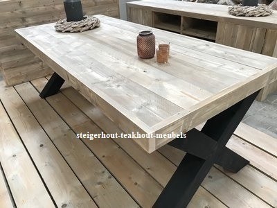 muziek domesticeren overstroming Steigerhouten tafel - Industrieel - 3 dik - steigerhout-teakhout-meubels