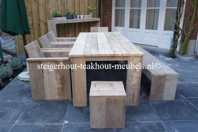 Elke week Voorzieningen Autonoom Steigerhout tuinset Klassiek - 260x100 AANBIEDING - steigerhout -teakhout-meubels