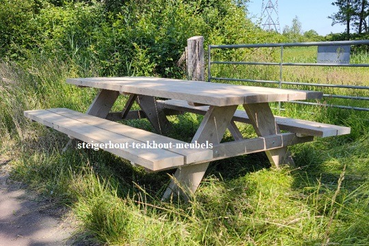 Steigerhout picknicktafel 5 - 240 lang steigerhout-teakhout-meubels