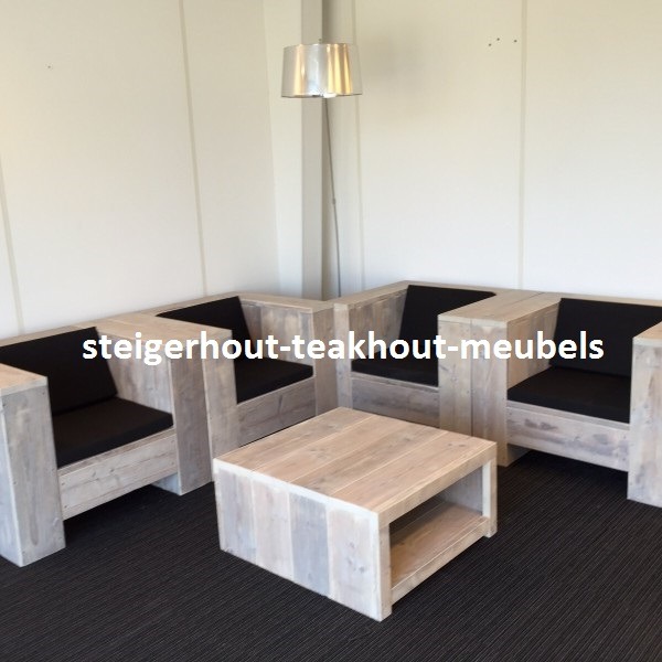 dutje Ezel Haarzelf Steigerhouten loungeset - Block - steigerhout-teakhout-meubels