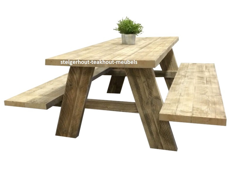 picknicktafel Dave - steigerhout-teakhout-meubels